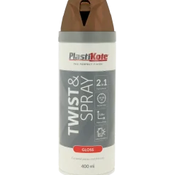 Plasti-Kote twist spraymaling 400 ml blank kastanjebrun