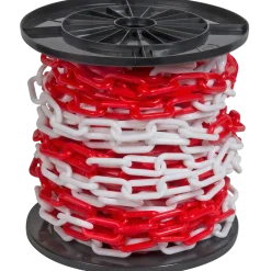 Plastkæde rød/hvid 6 mm x 25 m