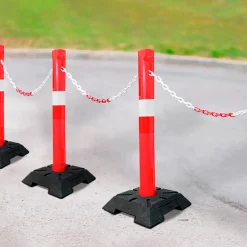 Plastkæde rød/hvid 6 mm x 25 m
