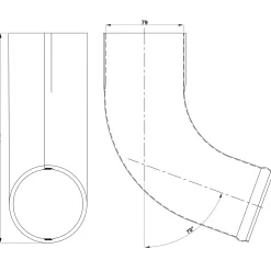 Plastmo udkaster 75 mm stål plus