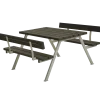 Plus Alpha bord- og bænkesæt med 2 ryglæn trykimrpægneret, 118 cm