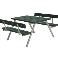 Plus Alpha bord- og bænkesæt med 2 ryglæn trykimrpægneret, 118 cm