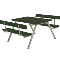 Plus Alpha bord- og bænkesæt med 2 ryglæn trykimrpægneret, 118 cm