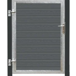 PLUS Artura komposit enkeltlåge 115×135 cm venstrehængt m/gråsorte stolper til nedstøbning
