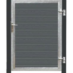 PLUS Artura komposit enkeltlåge 115×135 cm højrehængt m/gråsorte stolper til nedstøbning