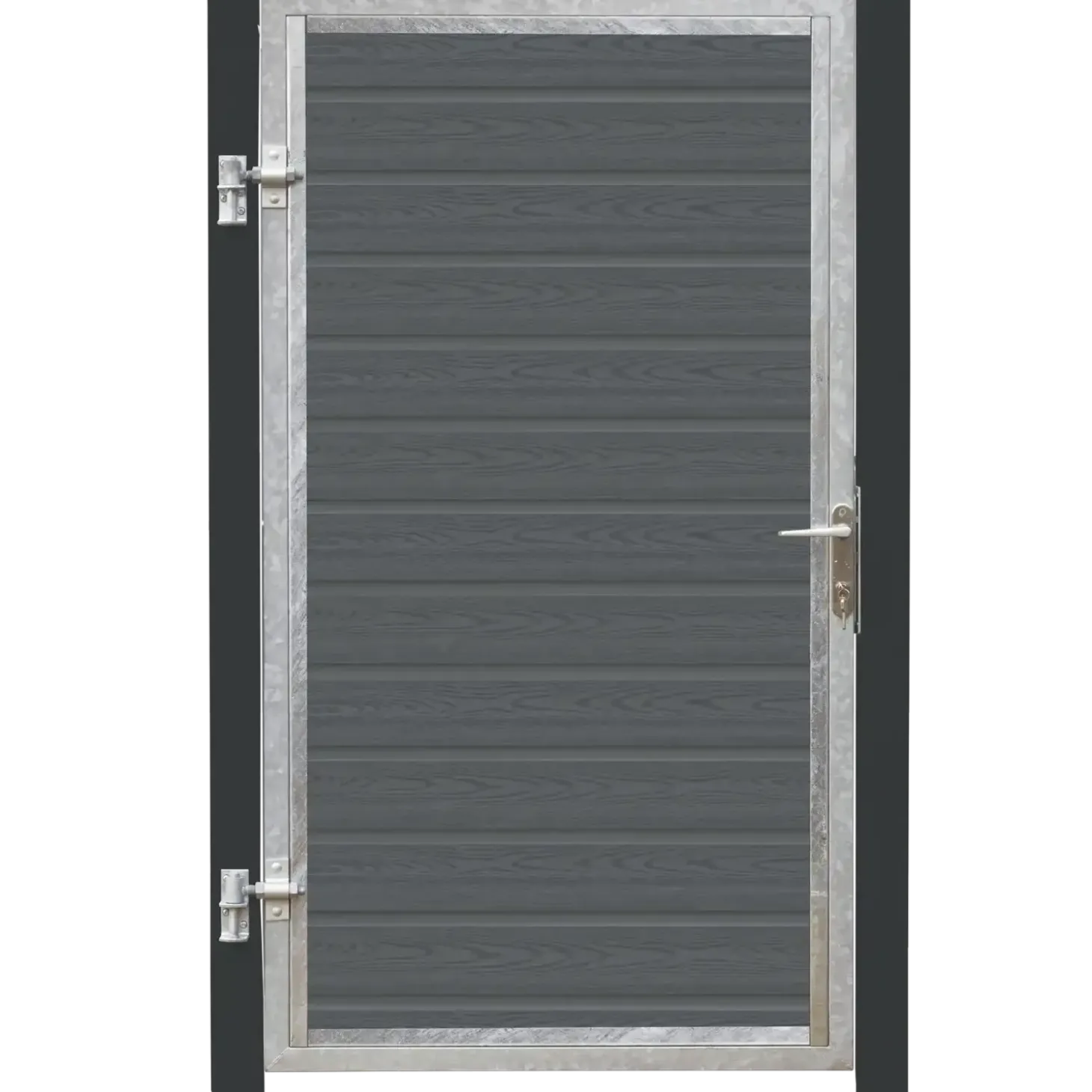 PLUS Artura komposit enkeltlåge 115×175 cm venstrehængt m/gråsorte stolper til nedstøbning