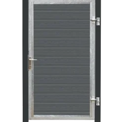PLUS Artura komposit enkeltlåge 115×175 cm højrehængt m/gråsorte stolper til nedstøbning