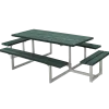 Plus Basic bord/bænkesæt med 2 påbygninger 260 cm retextil grå