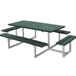 Plus Basic bord/bænkesæt med 2 påbygninger 260 cm retextil grå