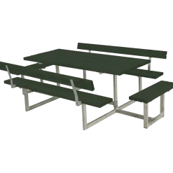 Plus Basic bord/bænkesæt med 2 ryglæn og påbygninger 260 cm trykimp