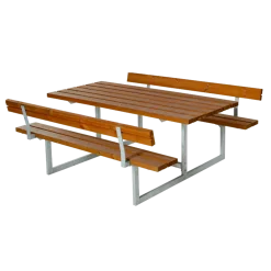 Plus Basic bord/bænkesæt med 2 ryglæn 177 cm trykimp