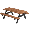 PLUS Bord/bænkesæt 177 cm Gyldenbrun/Sort ThermoWood®/sort