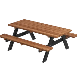 PLUS Bord/bænkesæt 177 cm Gyldenbrun/Sort ThermoWood®/sort