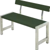 Plus Café plankebænk med 1 ryglæn 127 cm trykimp