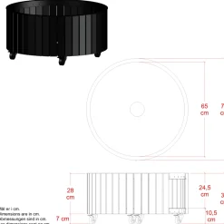 PLUS Circle plantekasse Sort Ø70/35 cm