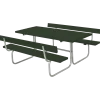 Plus Classic bord/bænkesæt med 2 ryglæn 177 cm sort