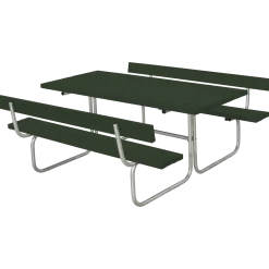 Plus Classic bord/bænkesæt med 2 ryglæn 177 cm sort