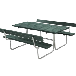 Plus Classic bord/bænkesæt med 2 ryglæn 177 cm sort