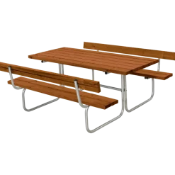 Plus Classic bord/bænkesæt med 2 ryglæn 177 cm sort