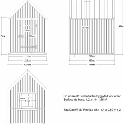 PLUS Classic legehus 144×124 cm ubehandlet