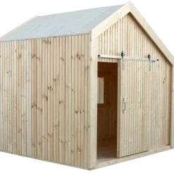 PLUS Cozy legehus 184×208 cm m/bænk ubehandlet inkl. tagpap og alulister