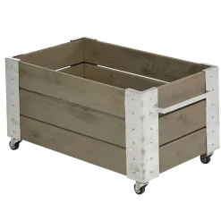 Plus Cubic blomsterkasse med hjul 87x50x45 cm gråbrun