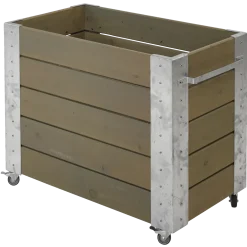 Plus Cubic blomsterkasse med hjul 87x50x45 cm gråbrun