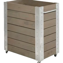 Plus Cubic blomsterkasse med hjul 87x50x45 cm gråbrun