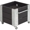 Plus Cubic blomsterkasse med hjul 46x50x45cm sort