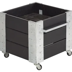 Plus Cubic blomsterkasse med hjul 46x50x45cm sort