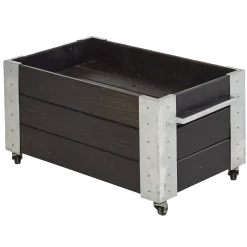 Plus Cubic blomsterkasse med hjul 87x50x45 cm sort