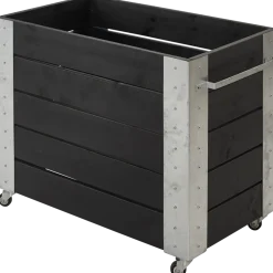 Plus Cubic blomsterkasse med hjul 87x50x45 cm sort