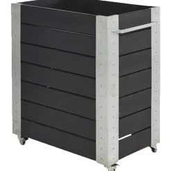 Plus Cubic blomsterkasse med hjul 87x50x45 cm sort