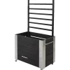 Plus Cubic blomsterkasse med espalier og hjul 87x50x130 cm sort