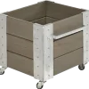 Plus Cubic blomsterkasse med hjul 46x50x45cm gråbrun