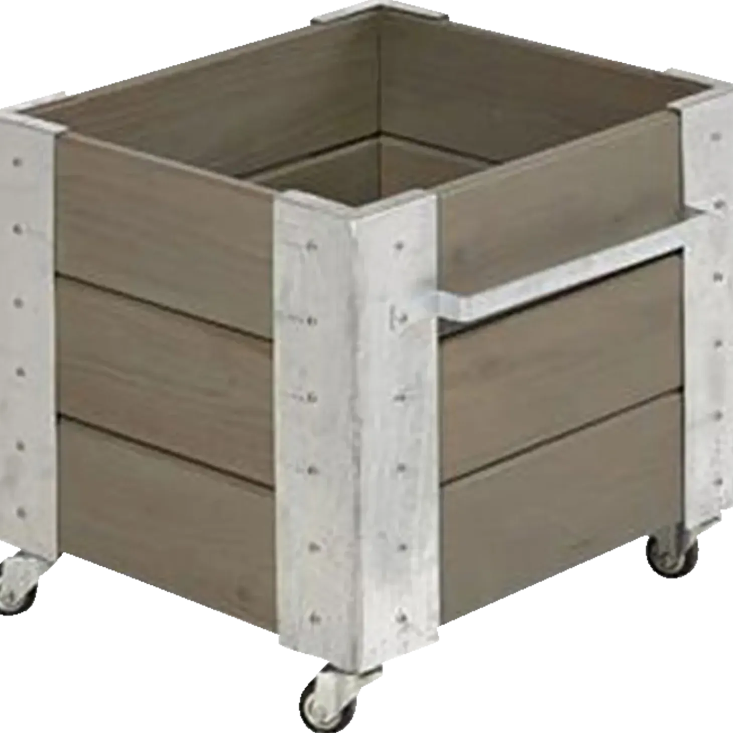 Plus Cubic blomsterkasse med hjul 46x50x45cm gråbrun