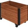PLUS Cubic Living plantekasse m/hjul ThermoWood® Gyldenbrun/Sort 87×47×65,5 cm