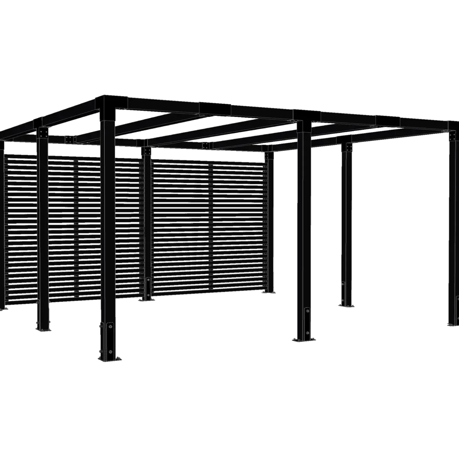 Plus Cubic Pergola 3 moduler med tokyo hegn sort