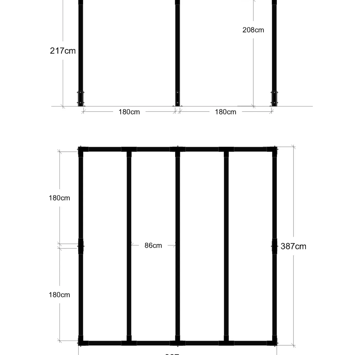 Plus cubic pergola sort