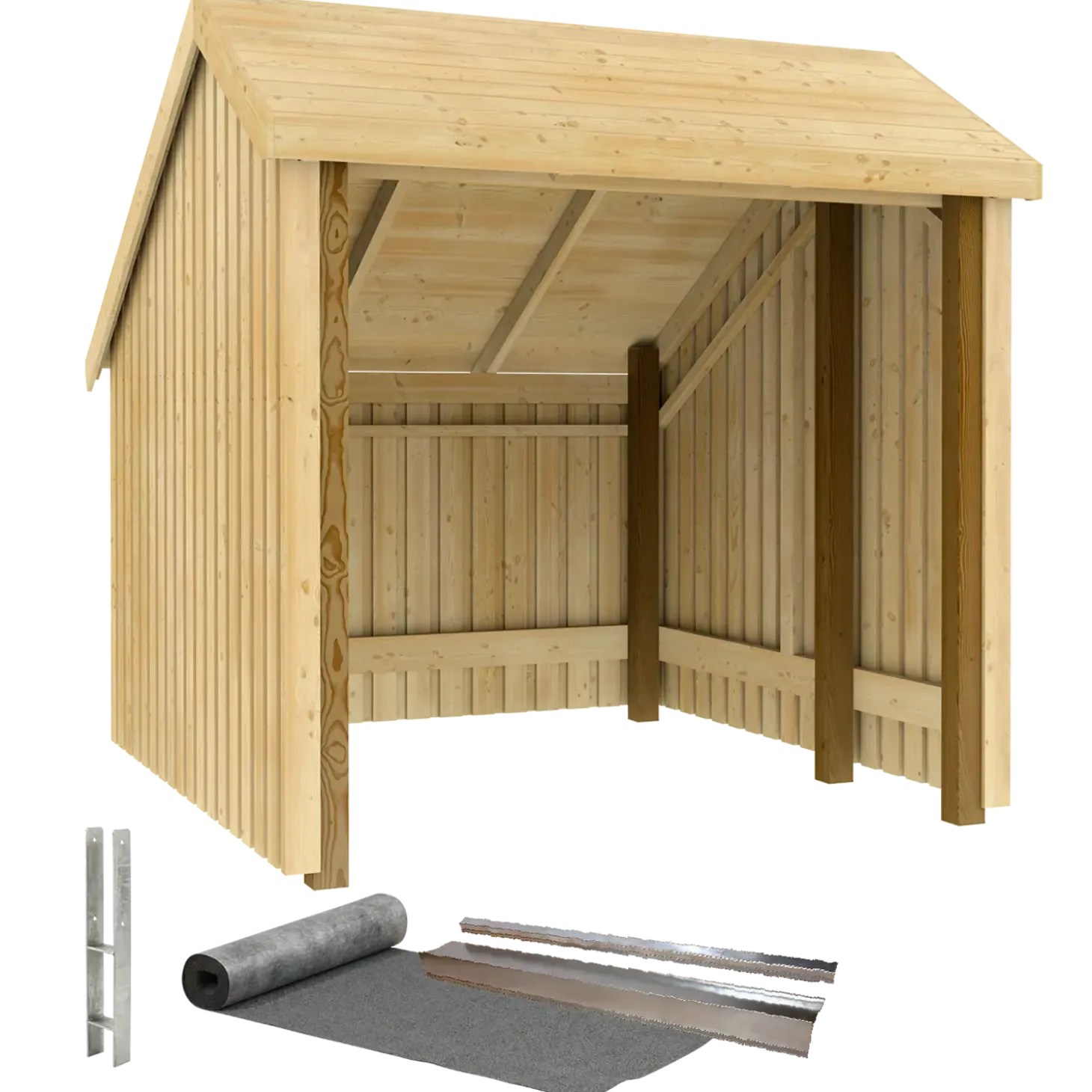 Plus cykelskur 5,7 m² 1 modul med åben front