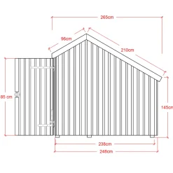Plus cykelskur 5,7 m² 1 modul med åben front