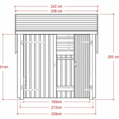 Plus cykelskur 5,7 m² 1 modul med åben front