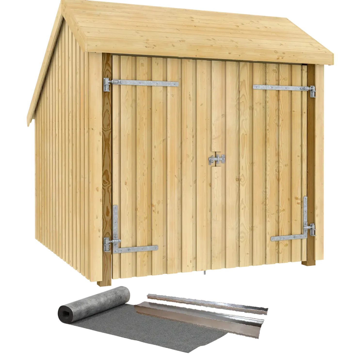 Plus cykelskur 5,7 m² 1 modul med dobbeltdør
