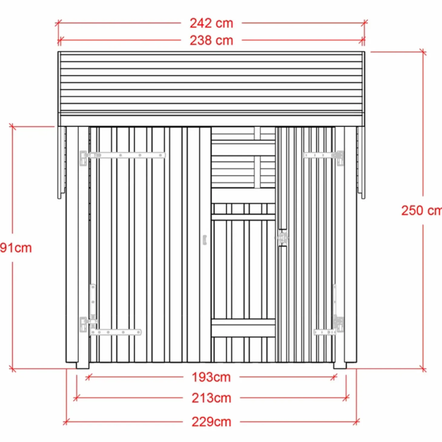 Plus cykelskur 5,7 m² 1 modul med dobbeltdør