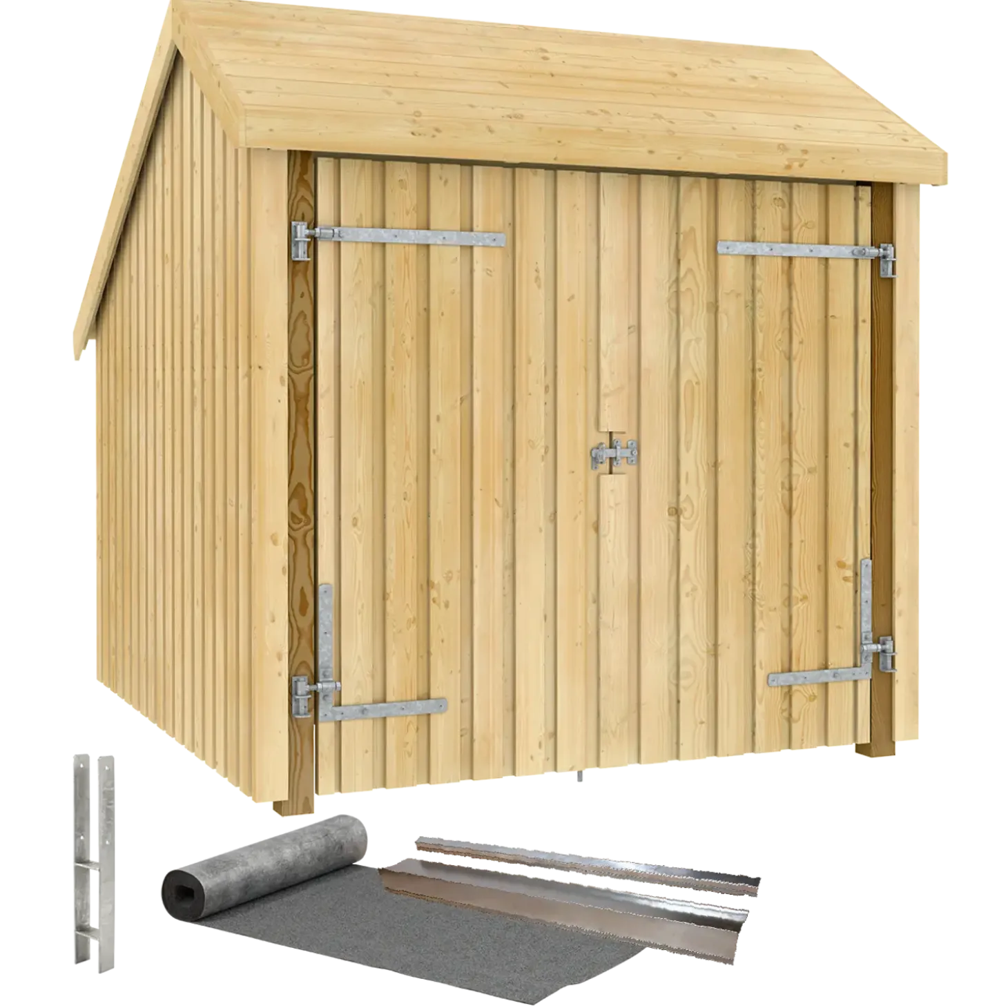 Plus cykelskur 5,7 m² 1 modul med dobbeltdør
