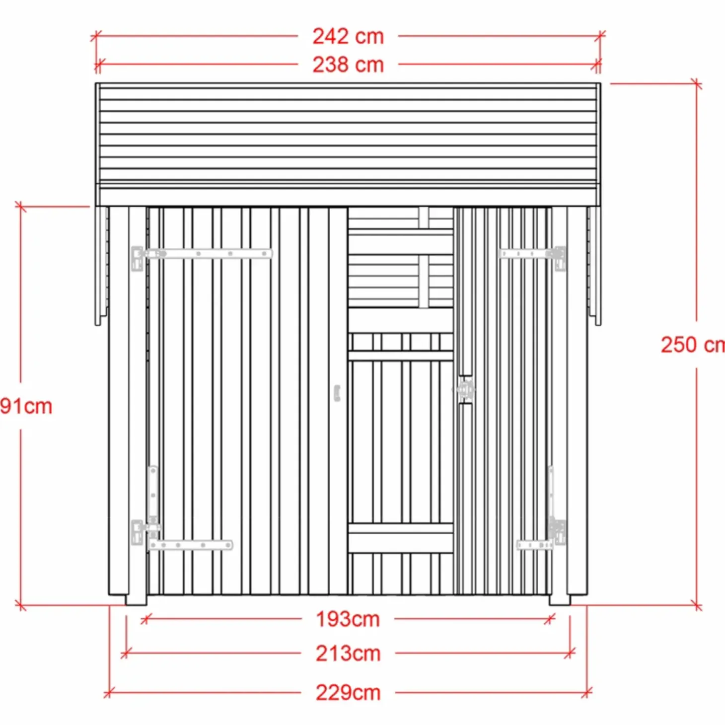 Plus cykelskur 5,7 m² 1 modul med dobbeltdør