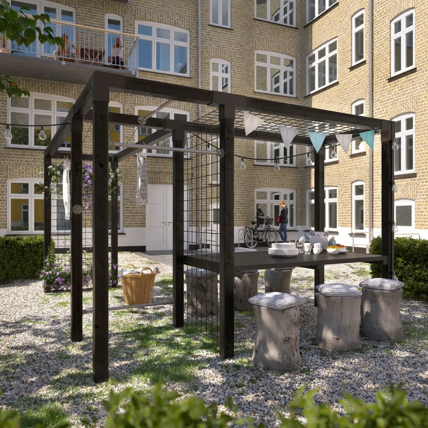 Plus daylife med stålespalier modul 4 sort