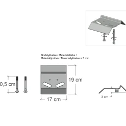Plus elementbeslag 3x7 cm 4 stk varmgalvaniseret