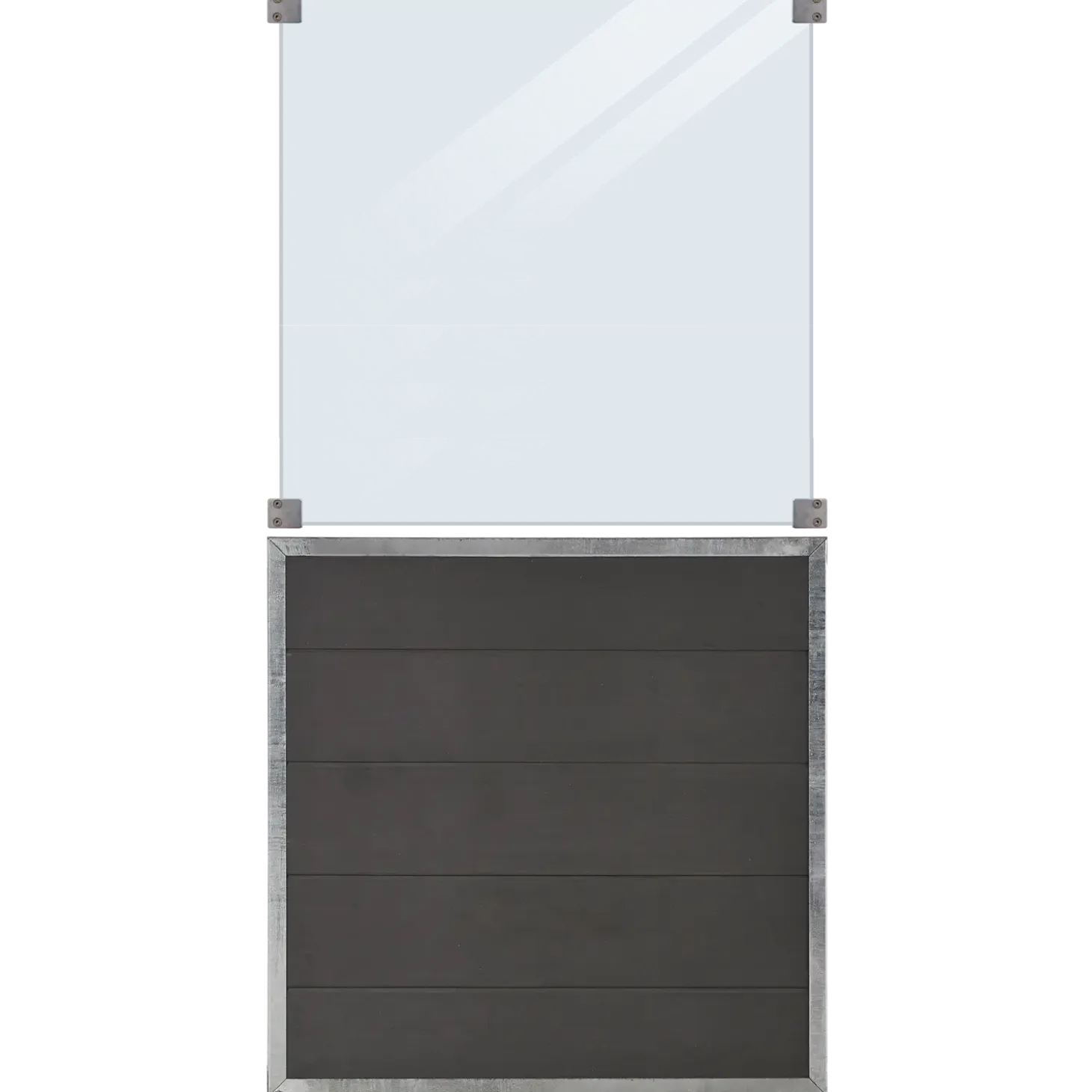Plus Futura komposithegn m/klart glas 180x180 cm skiferfrå