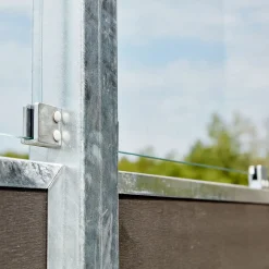 Plus Futura komposithegn m/klart glas 180x180 cm skiferfrå